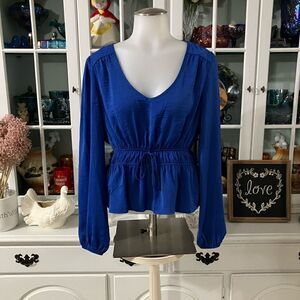 Royal Blue Satin Top   Medium   SO Good For Life